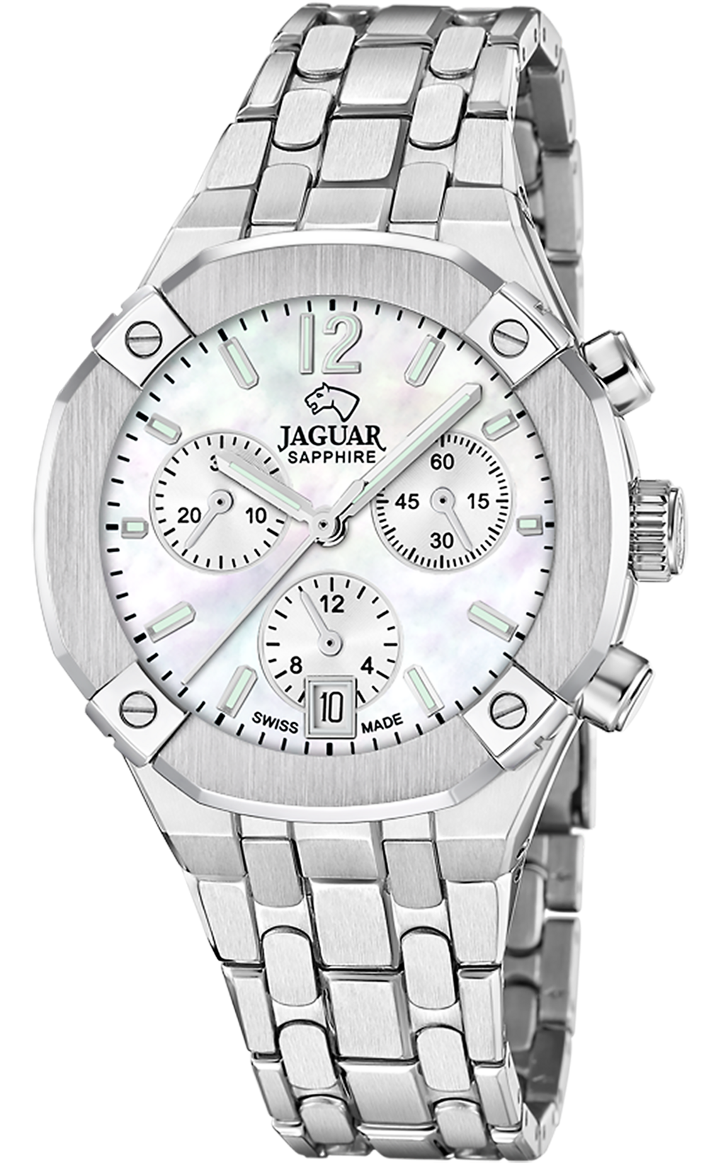JAGUAR  Женские швейцарские часы, кварцевый механизм, сталь, 38 мм
