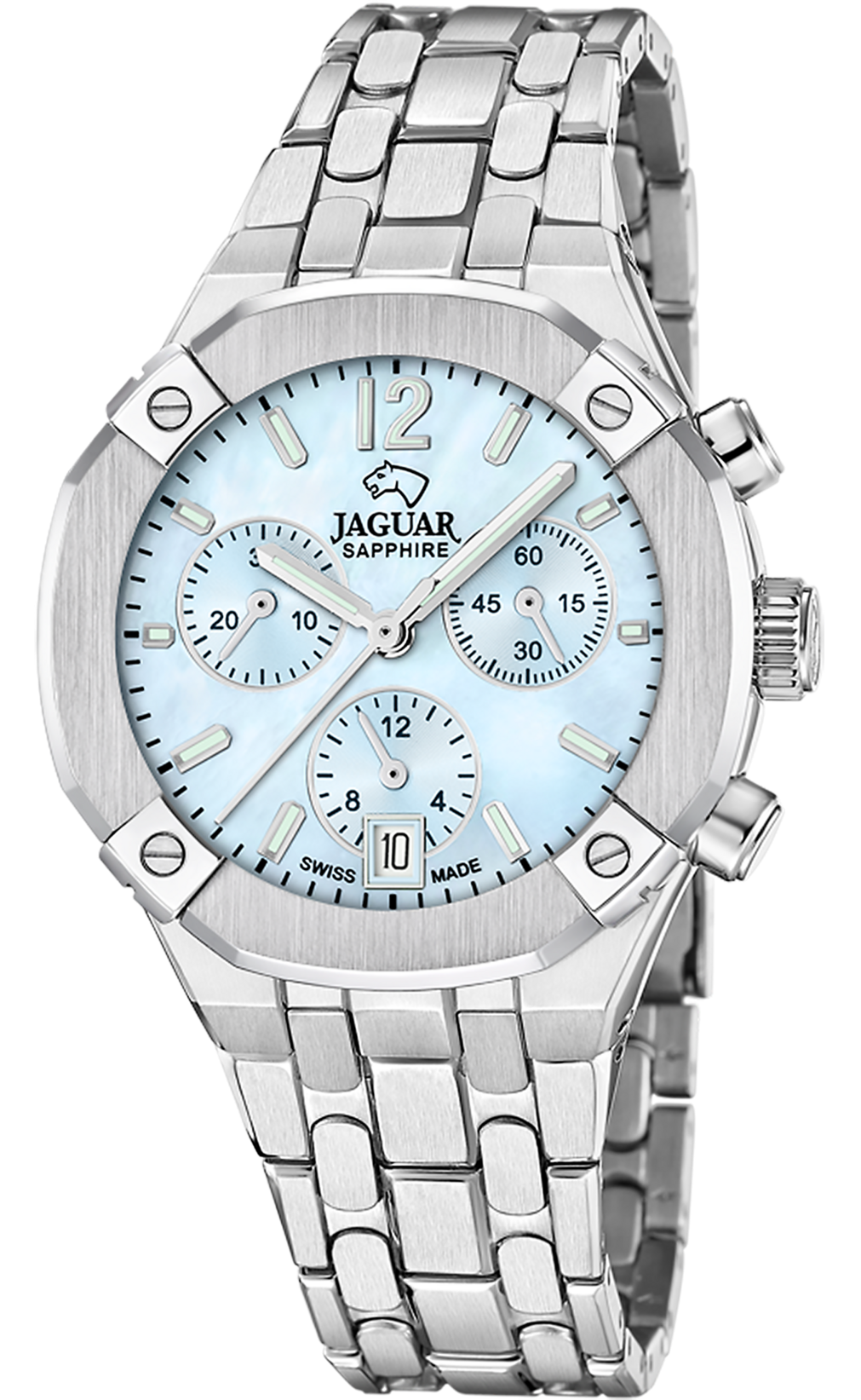 JAGUAR  Женские швейцарские часы, кварцевый механизм, сталь, 38 мм