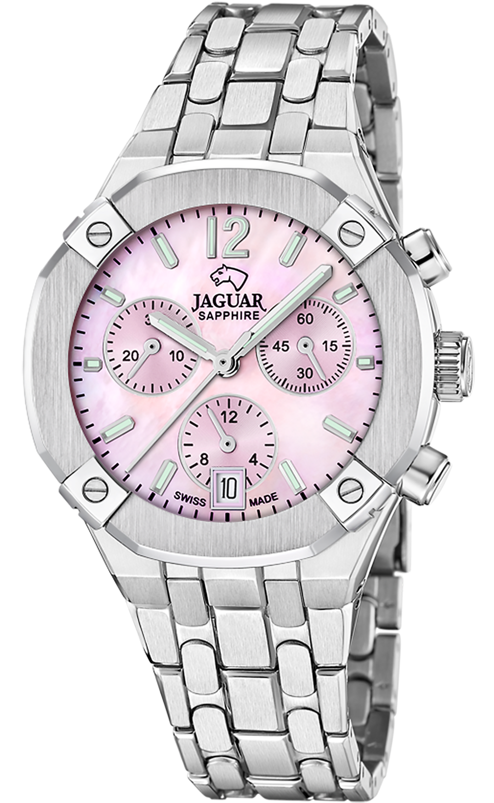 JAGUAR  Женские швейцарские часы, кварцевый механизм, сталь, 38 мм