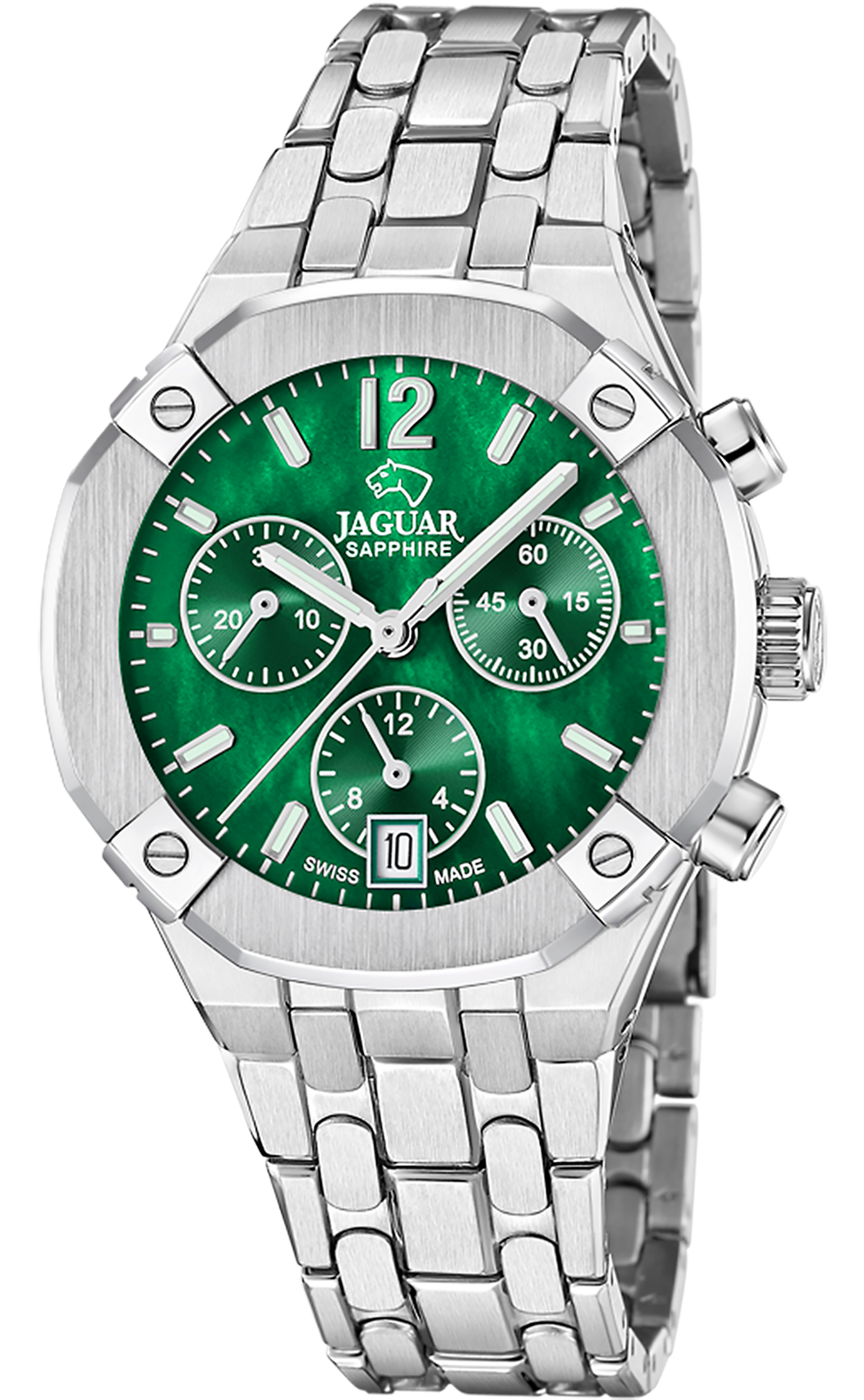 JAGUAR  Женские швейцарские часы, кварцевый механизм, сталь, 38 мм