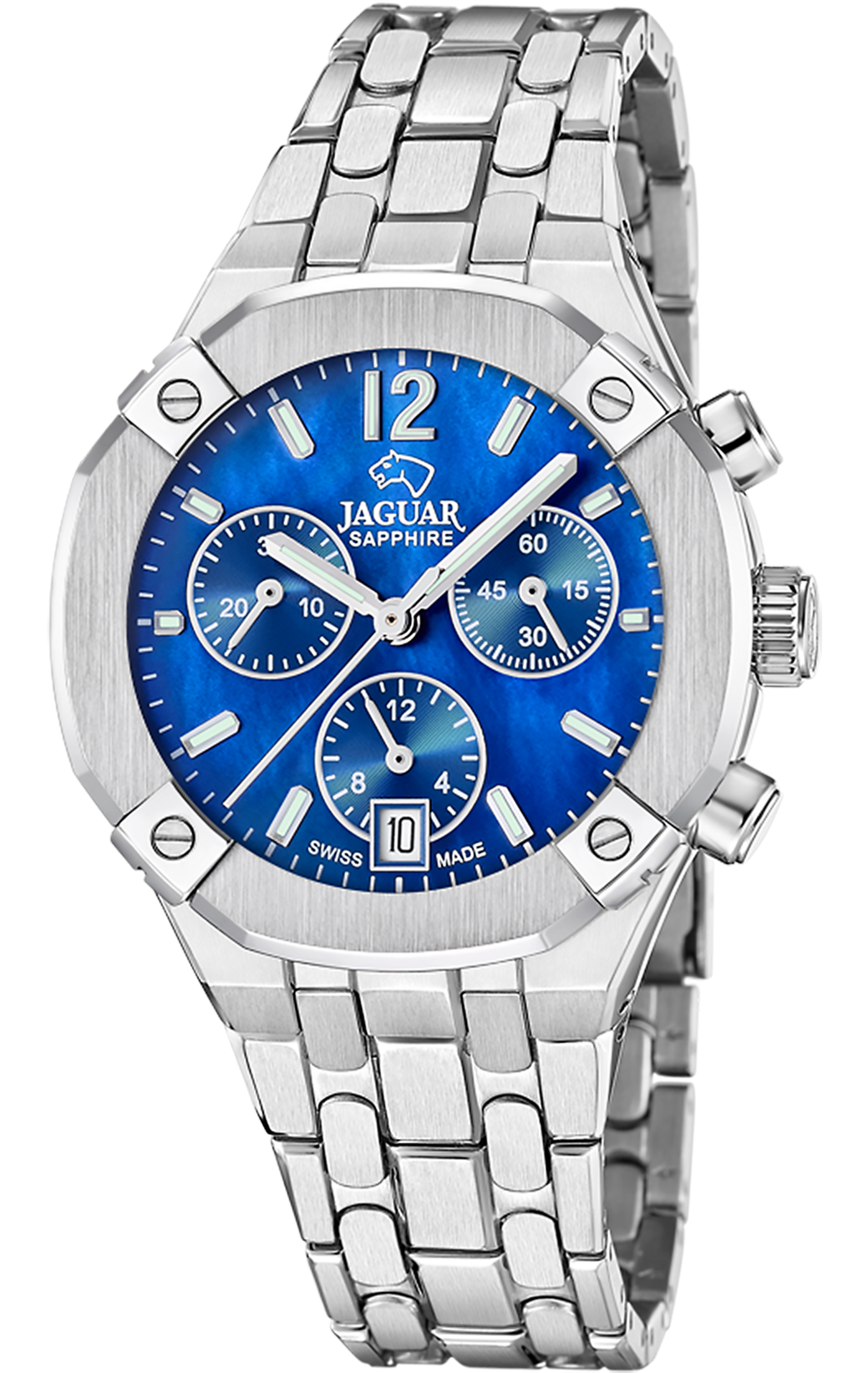 JAGUAR  Женские швейцарские часы, кварцевый механизм, сталь, 38 мм