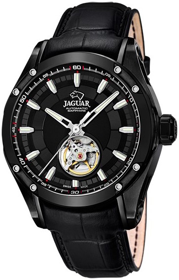 JAGUAR  Мужские швейцарские часы, автоматический механизм, сталь с покрытием, 45 мм