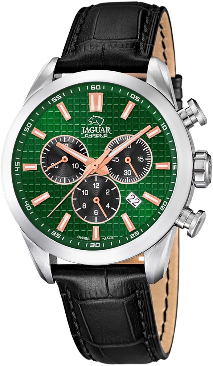 JAGUAR  Мужские швейцарские часы, кварцевый механизм, сталь, 43 мм