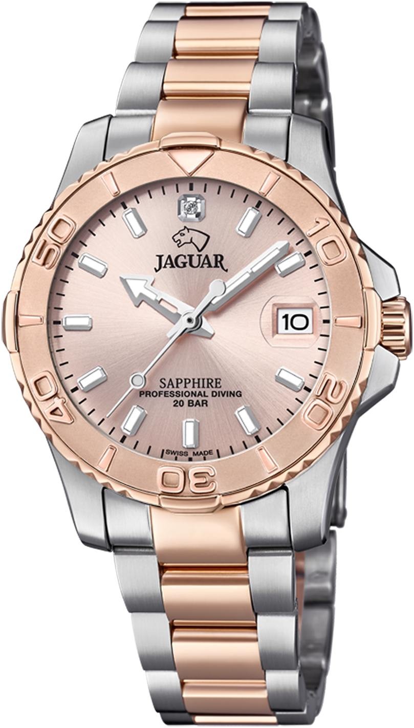 JAGUAR  Женские швейцарские часы, кварцевый механизм, сталь, 35 мм