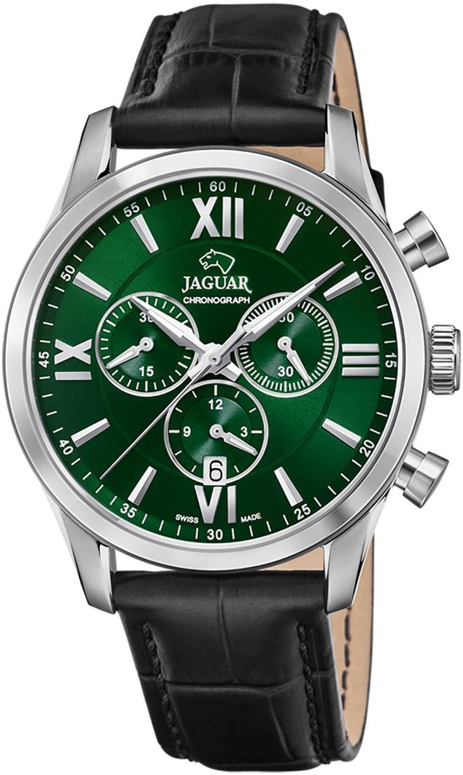 Часы JAGUAR  J884/3 Мужские швейцарские часы, кварцевый механизм, сталь, 41,5 мм