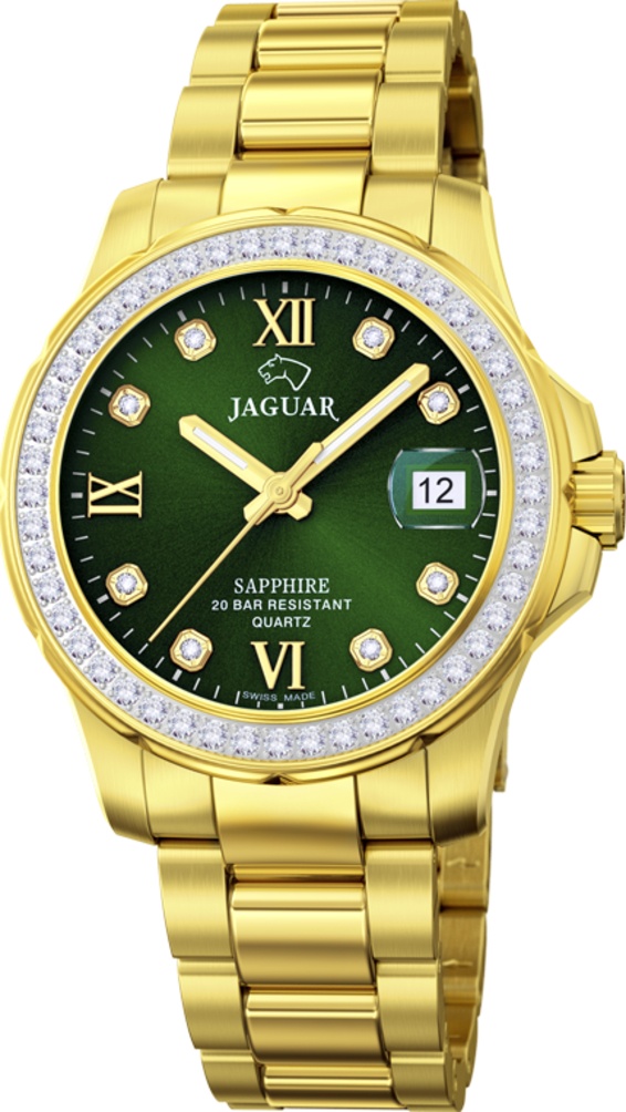 JAGUAR  Женские швейцарские часы, кварцевый механизм, сталь с покрытием, 34,5 мм