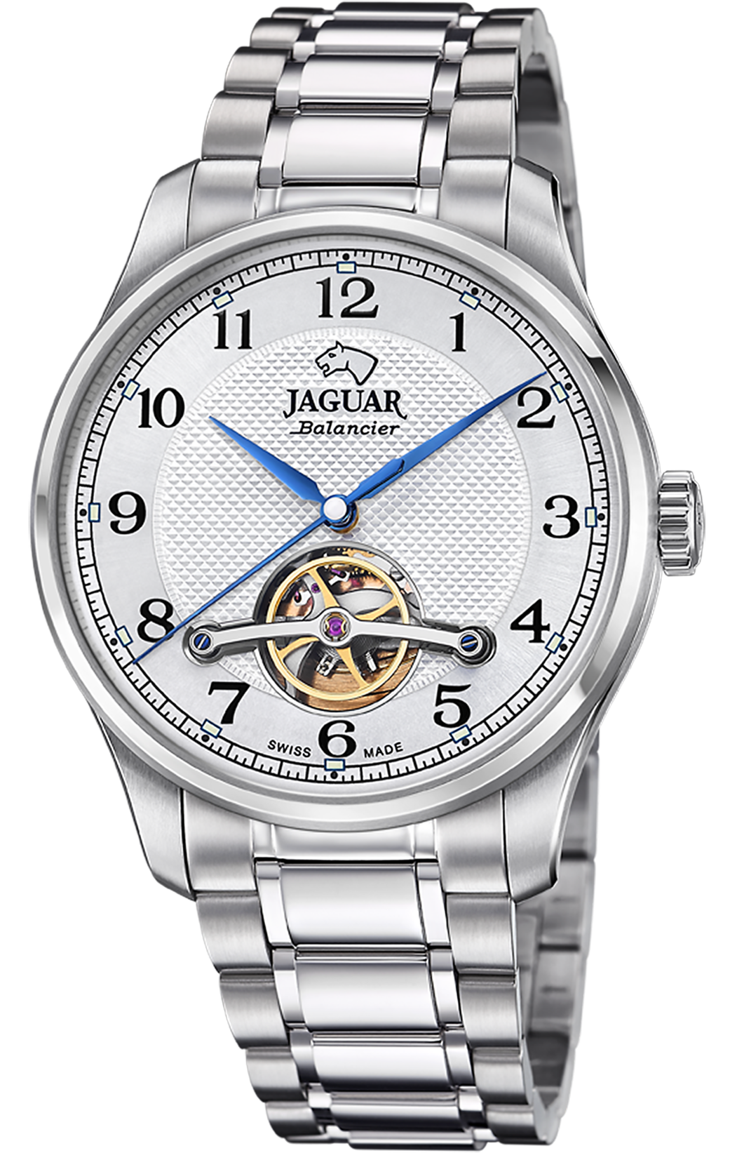 JAGUAR  Мужские швейцарские часы, автоматический механизм newton soprod, сталь, 41,5 мм