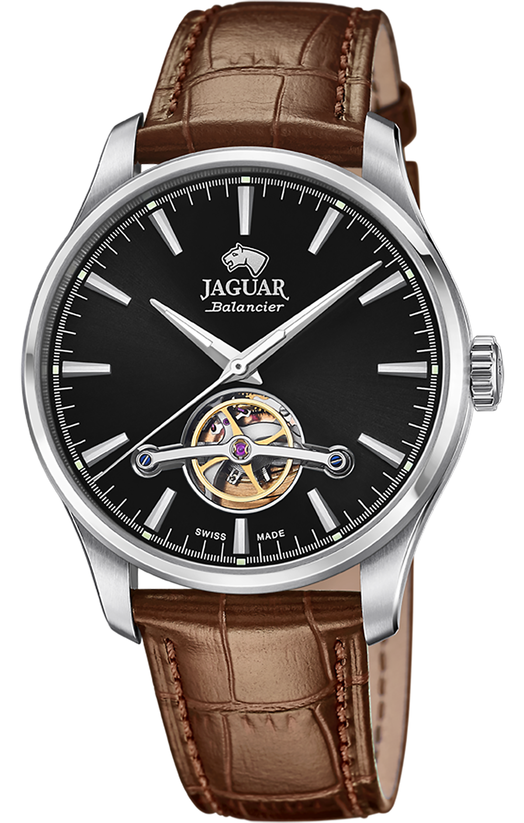 JAGUAR  Мужские швейцарские часы, автоматический механизм newton soprod, сталь, 41,5 мм