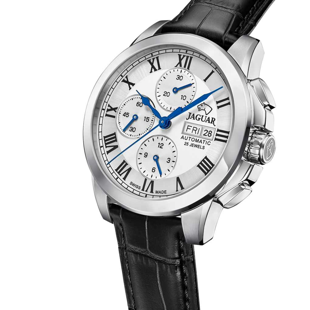 JAGUAR  Мужские швейцарские часы, автоматический механизм valjoux 7750, сталь, 45 мм