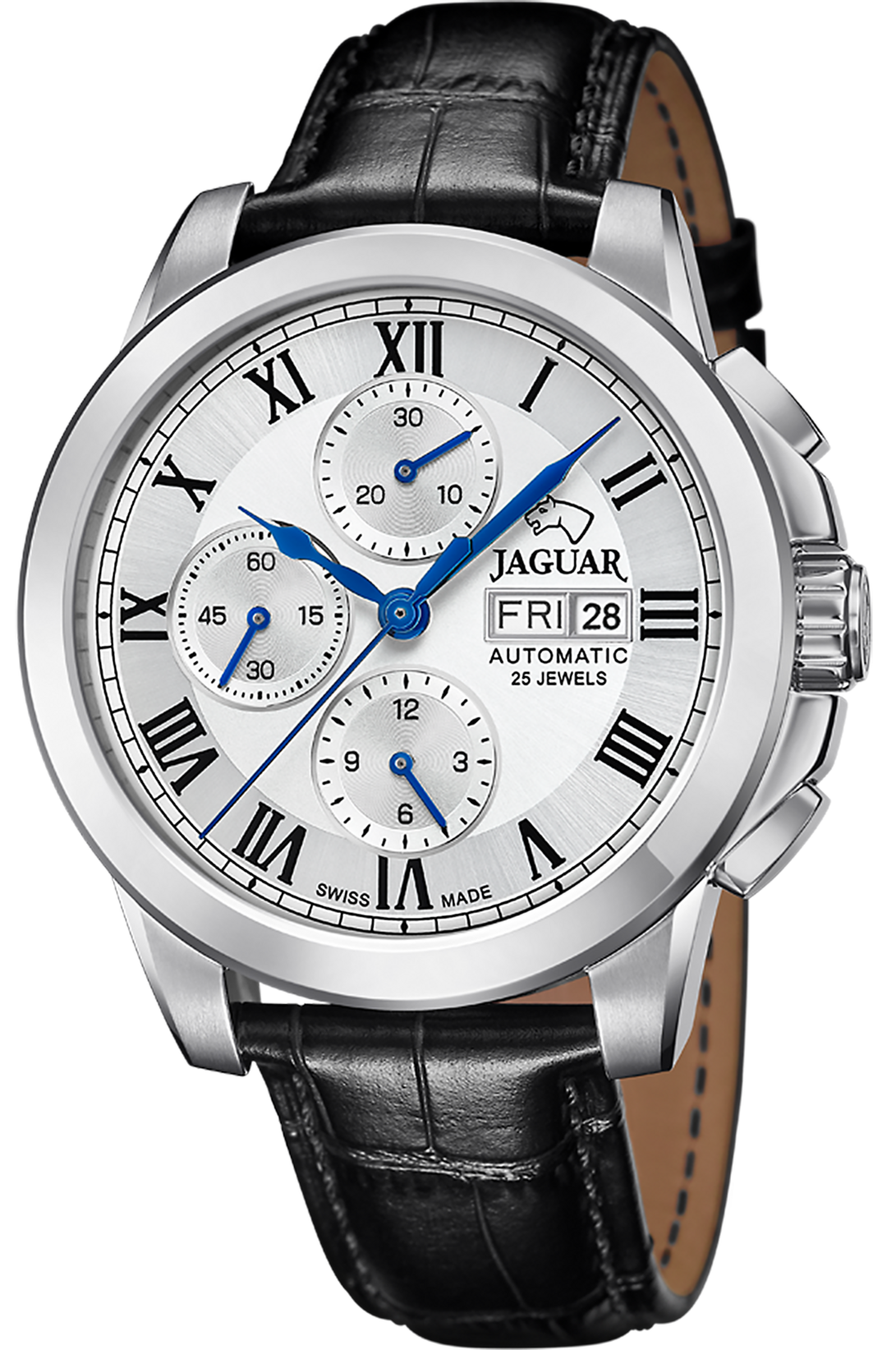 JAGUAR  Мужские швейцарские часы, автоматический механизм valjoux 7750, сталь, 45 мм