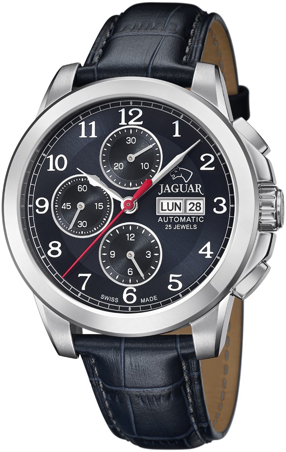 Часы JAGUAR  J975/3 Мужские швейцарские часы, автоматический механизм valjoux 7750, сталь, 45 мм