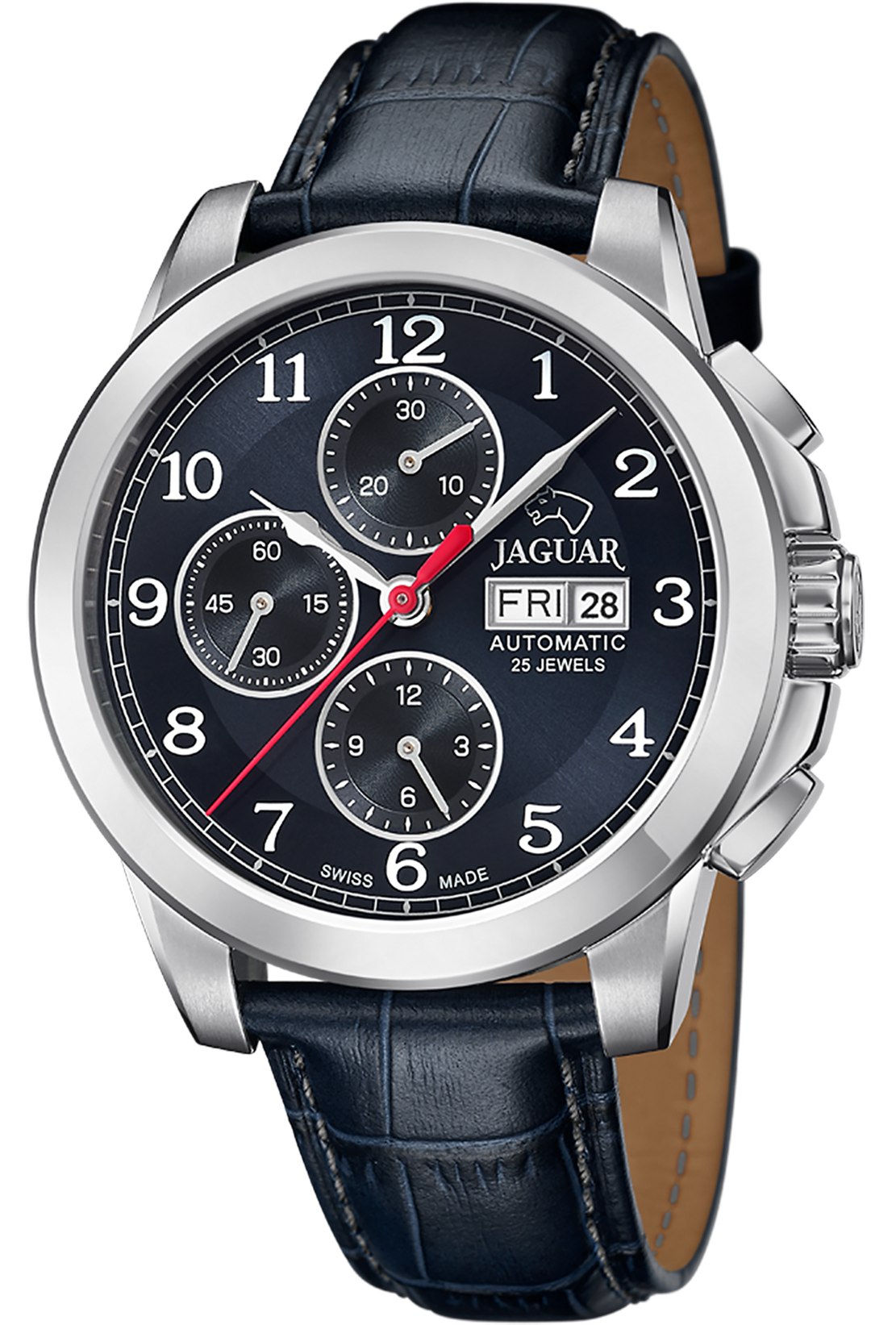 JAGUAR  Мужские швейцарские часы, автоматический механизм valjoux 7750, сталь, 45 мм