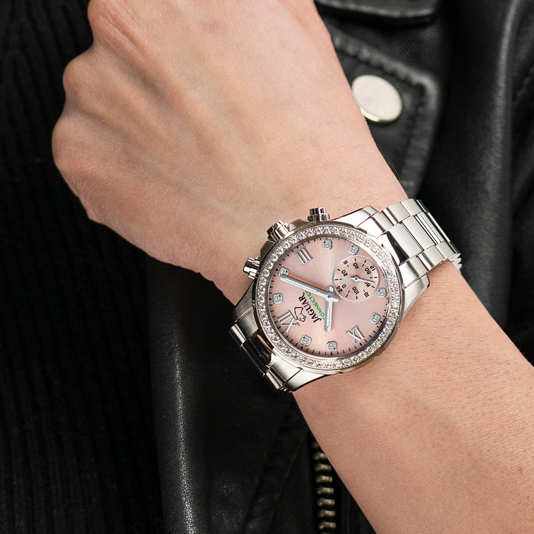 JAGUAR  Женские швейцарские часы, гибридный механизм, сталь, 36,5 мм