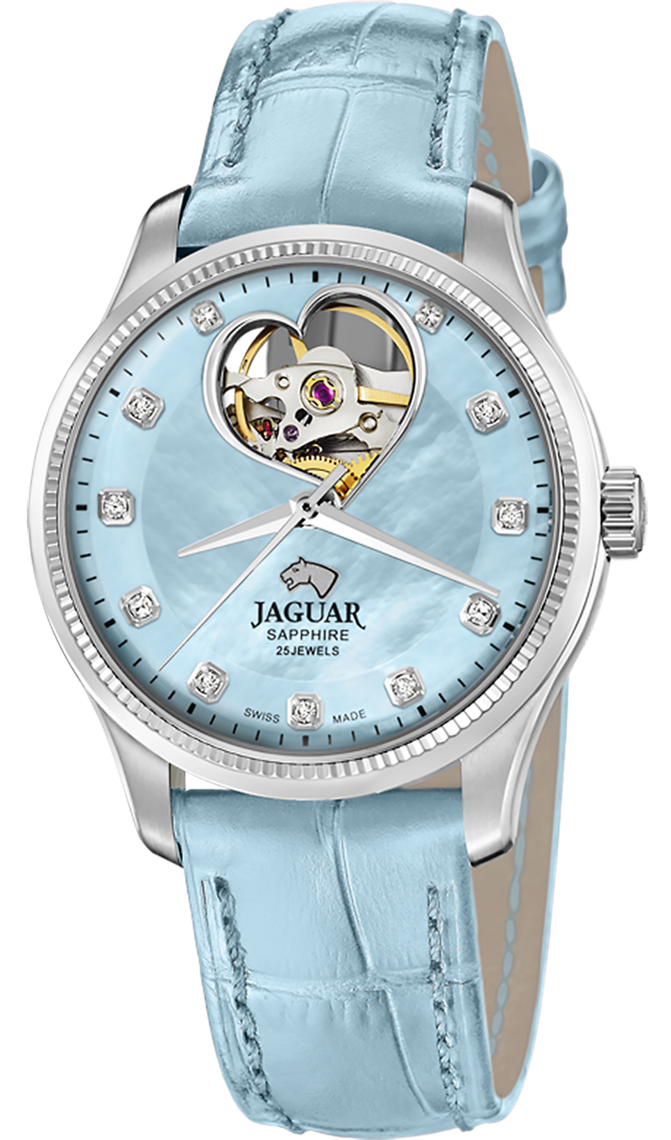 JAGUAR  Женские швейцарские часы, автоматический механизм, сталь, 34 мм