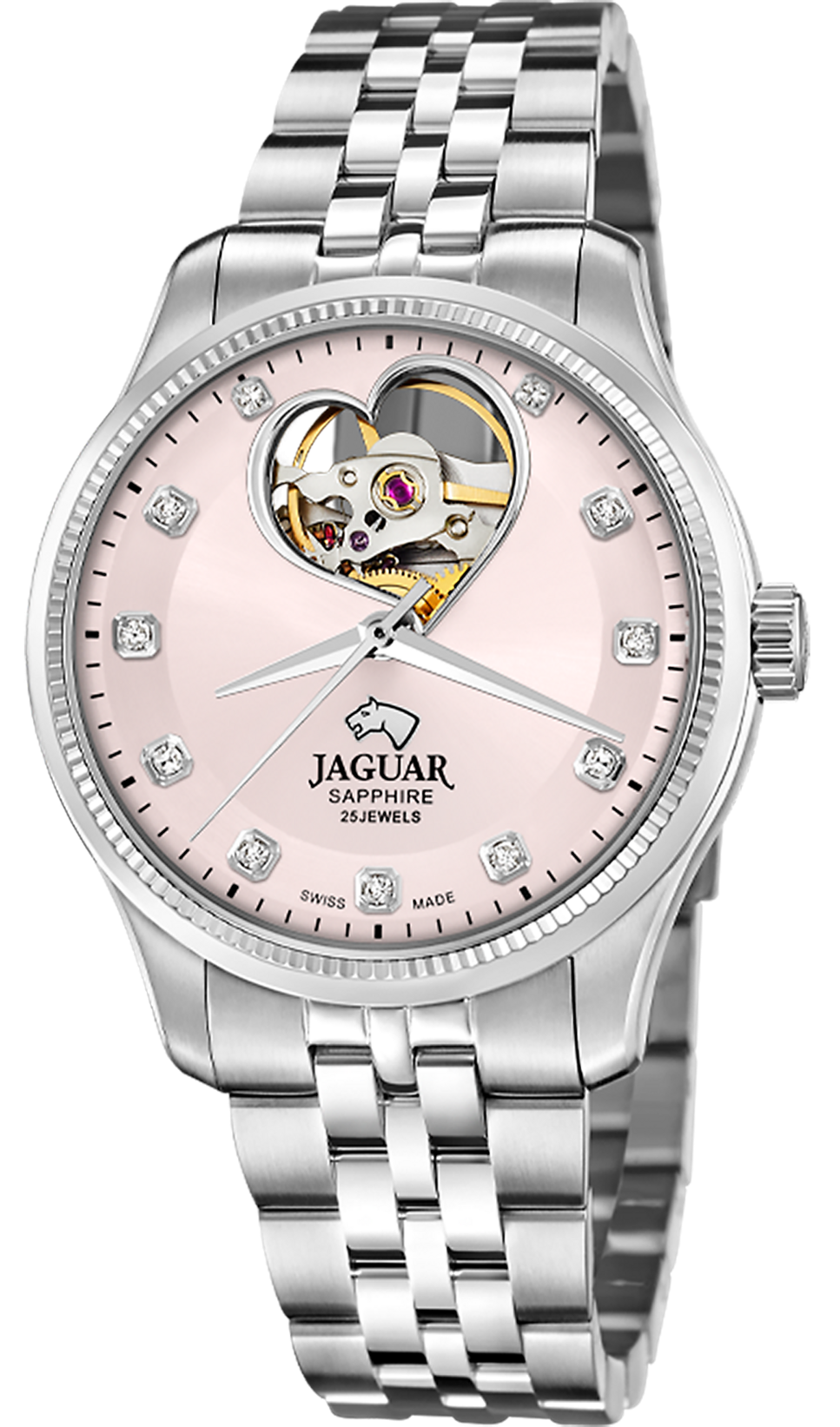 JAGUAR  Женские швейцарские часы, автоматический механизм, сталь, 34 мм