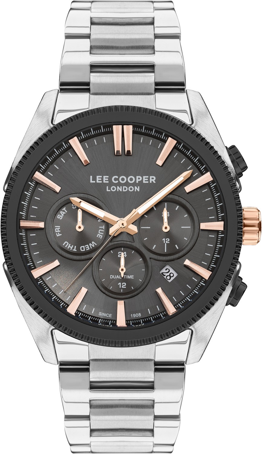 LEE COOPER  Мужские часы, кварцевый механизм, суперметалл с покрытием, 44 мм