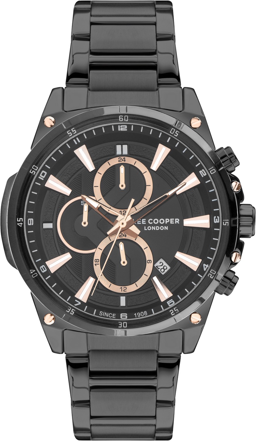 LEE COOPER  Мужские часы, кварцевый механизм, суперметалл с покрытием, 46 мм