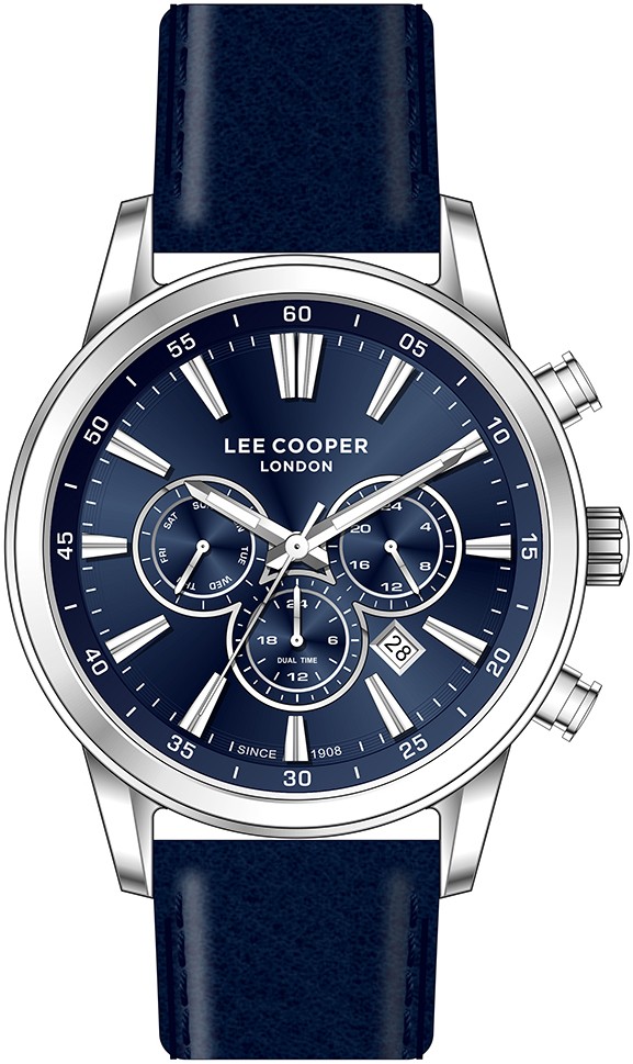 LEE COOPER  Мужские часы, кварцевый механизм, суперметалл, 45 мм