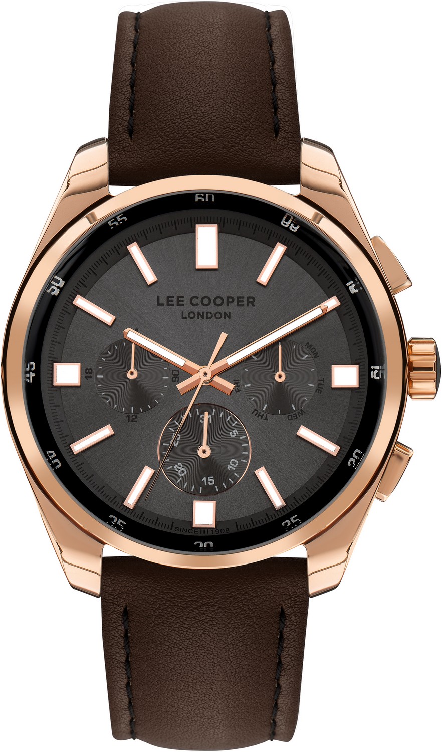 LEE COOPER  Мужские часы, кварцевый механизм, суперметалл с покрытием, 46 мм