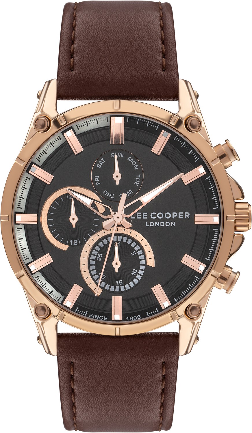 LEE COOPER  Мужские часы, кварцевый механизм, суперметалл с покрытием, 46 мм