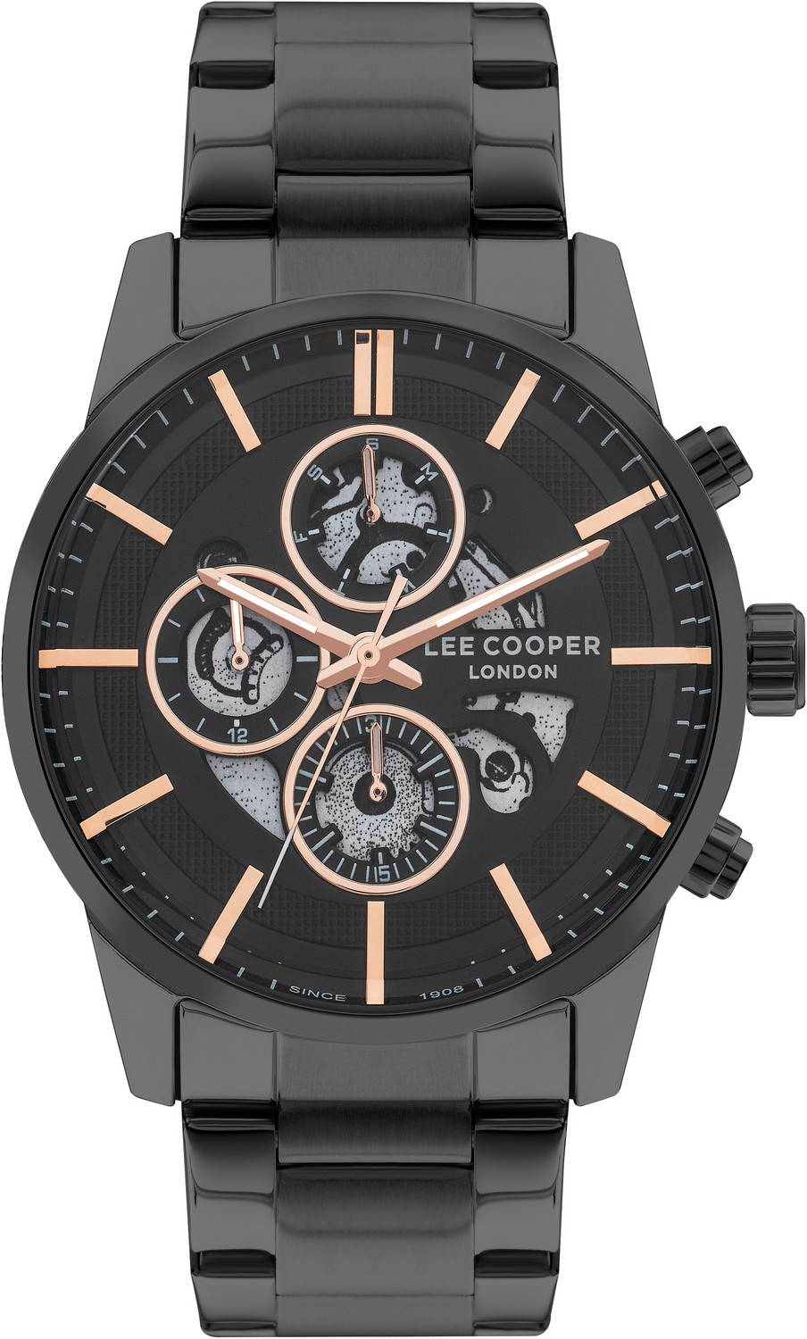 LEE COOPER  Мужские часы, кварцевый механизм, суперметалл с покрытием, 46 мм