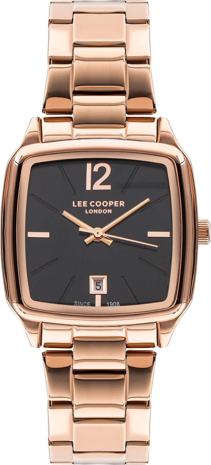 LEE COOPER  Женские часы, кварцевый механизм, суперметалл с покрытием, 29х36,5 мм