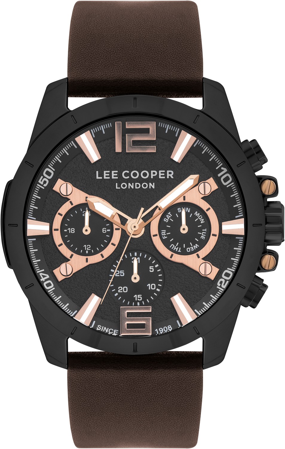 LEE COOPER  Мужские часы, кварцевый механизм, суперметалл с покрытием, 46 мм
