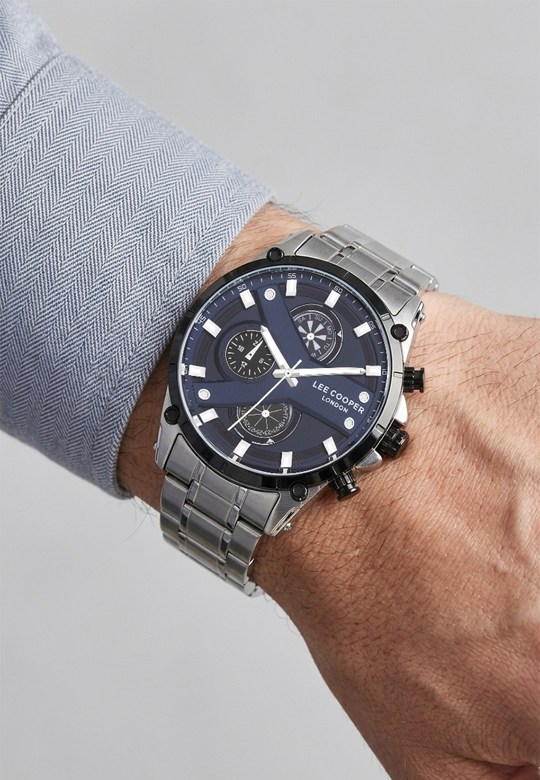 LEE COOPER  Мужские часы, кварцевый механизм, суперметалл, 46 мм
