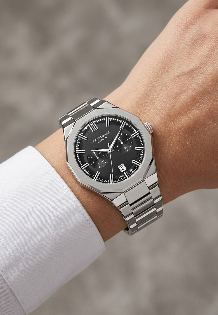 LEE COOPER  Мужские часы, кварцевый механизм, суперметалл, 44 мм