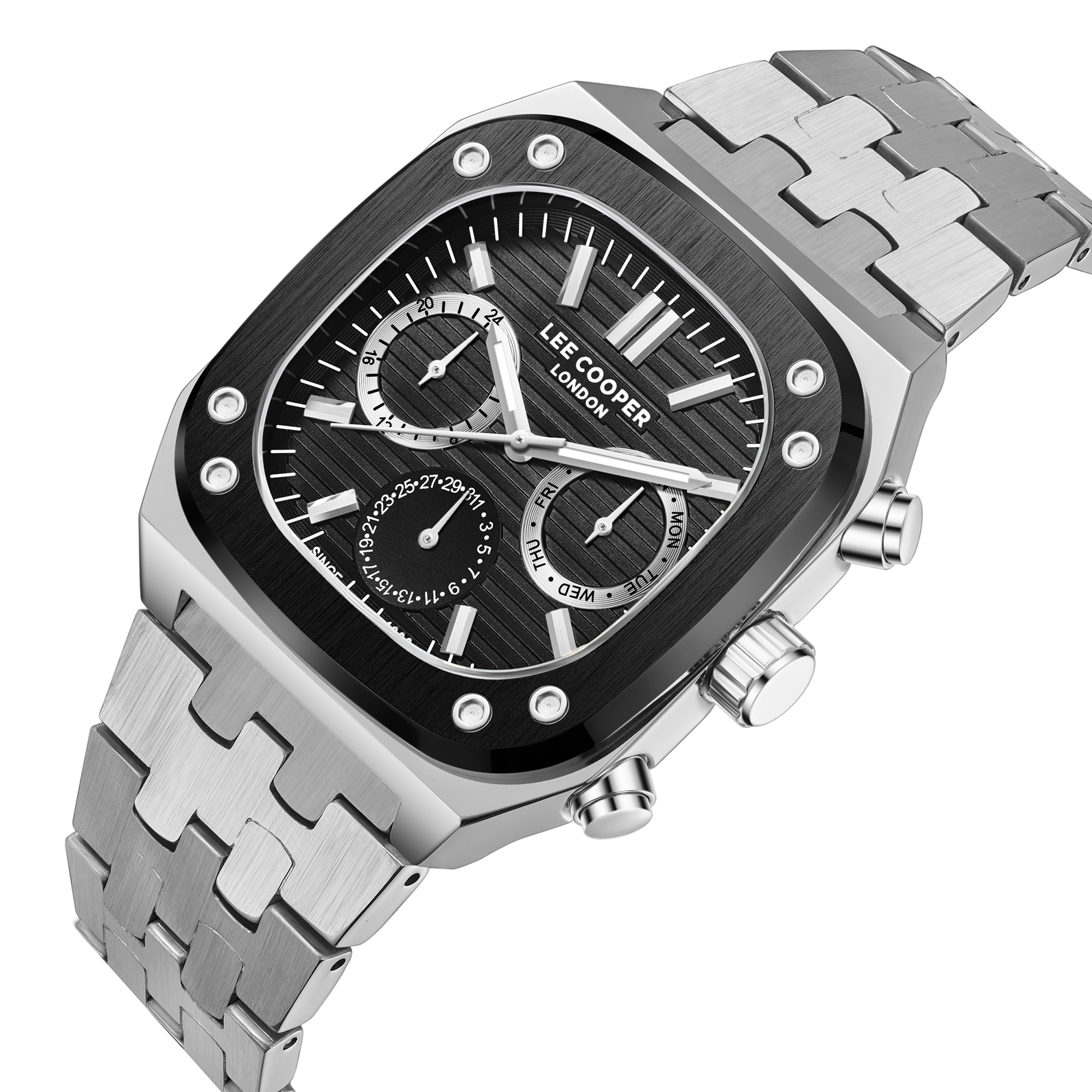 LEE COOPER  Мужские часы, кварцевый механизм, суперметалл, 42х48 мм