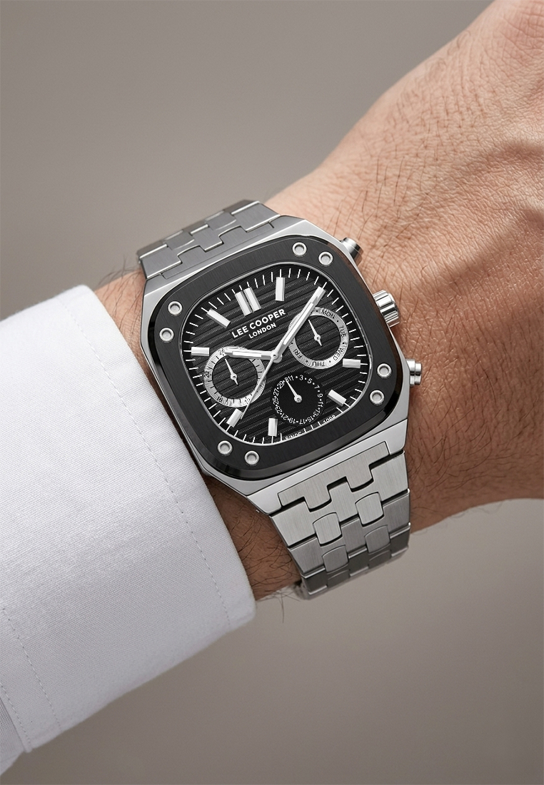 LEE COOPER  Мужские часы, кварцевый механизм, суперметалл, 42х48 мм
