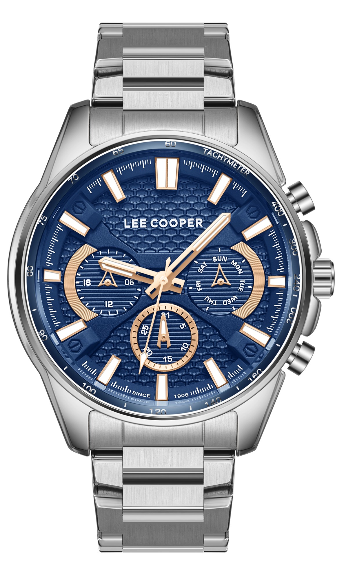 LEE COOPER  Мужские часы, кварцевый механизм, суперметалл, 46,5 мм