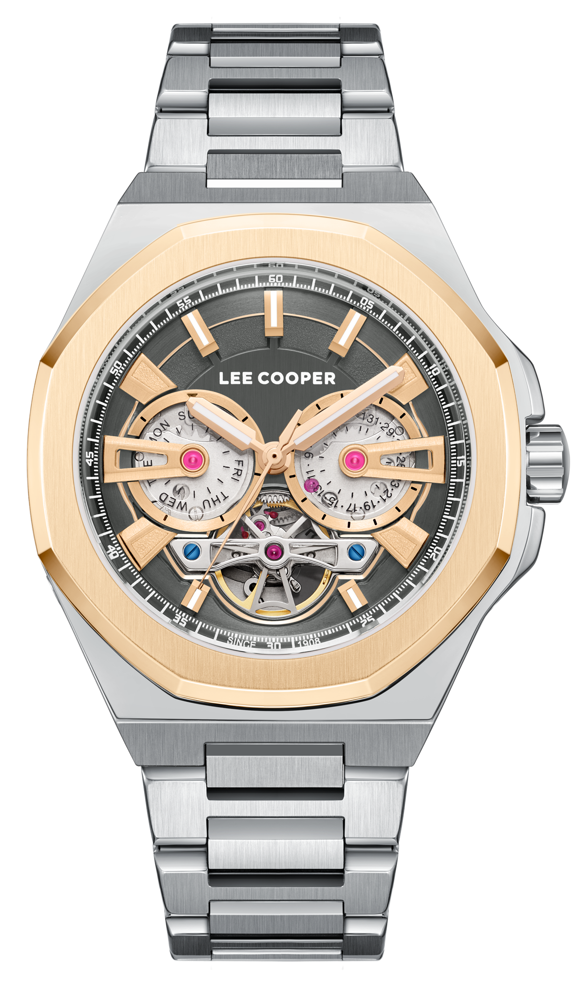 LEE COOPER  Мужские часы, автоматический механизм, суперметалл с покрытием, 43 мм