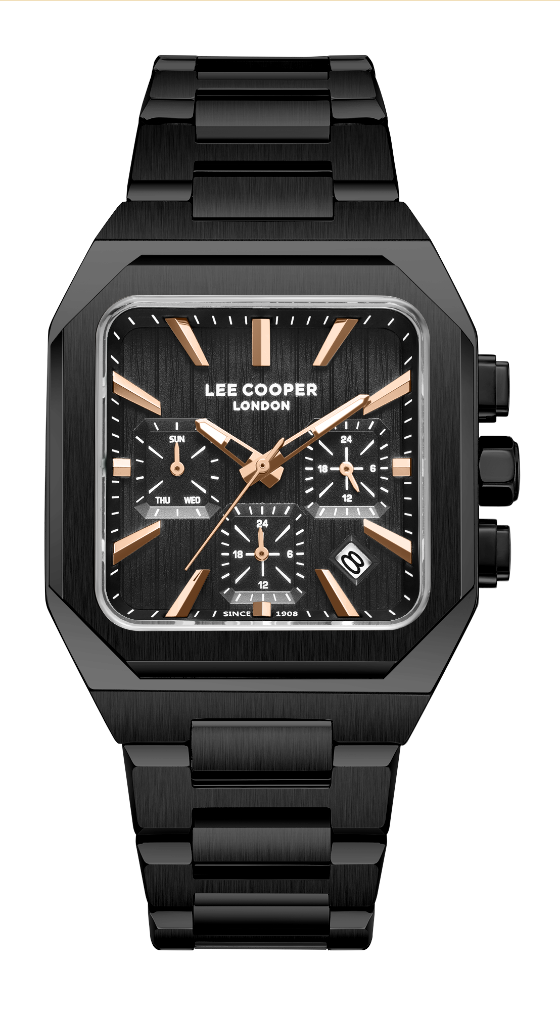 LEE COOPER   часы, кварцевый механизм, суперметалл, 37x47 мм