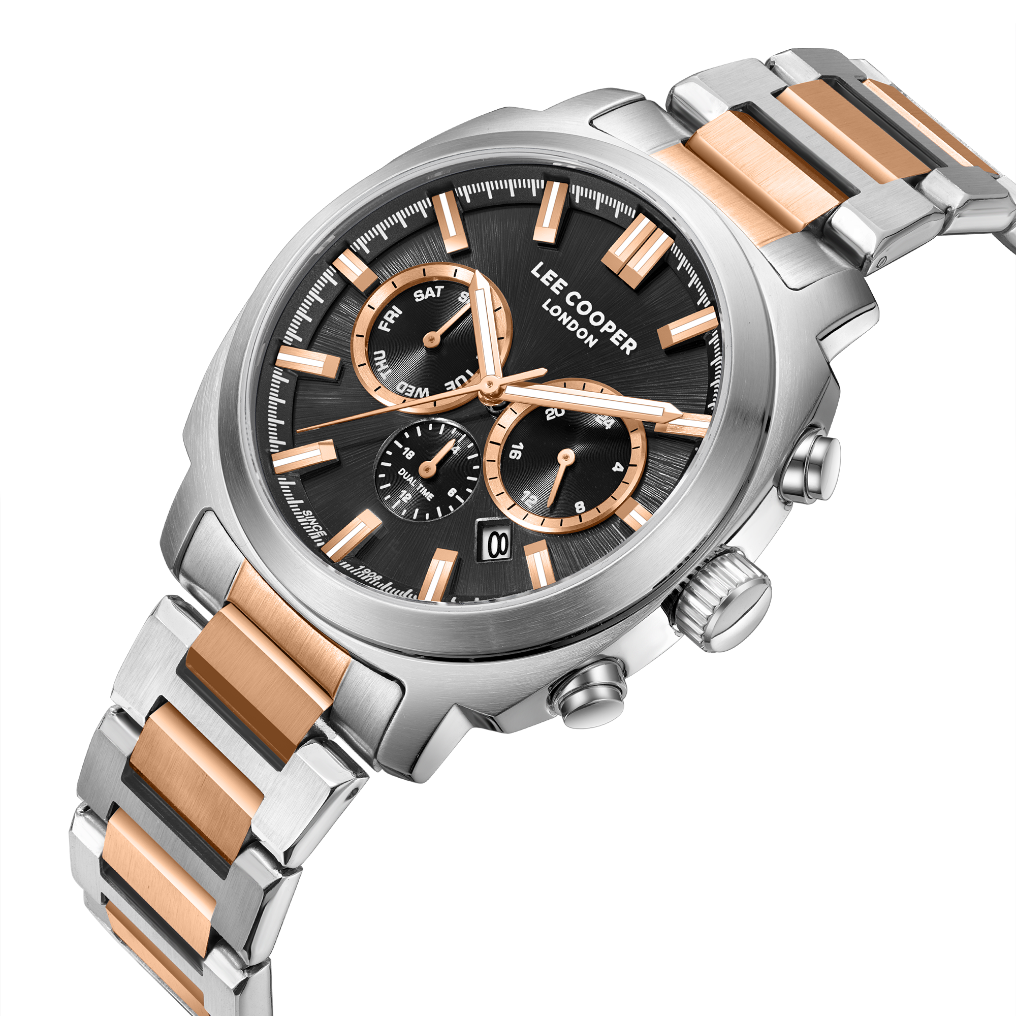 LEE COOPER   часы, кварцевый механизм, суперметалл, 42 мм