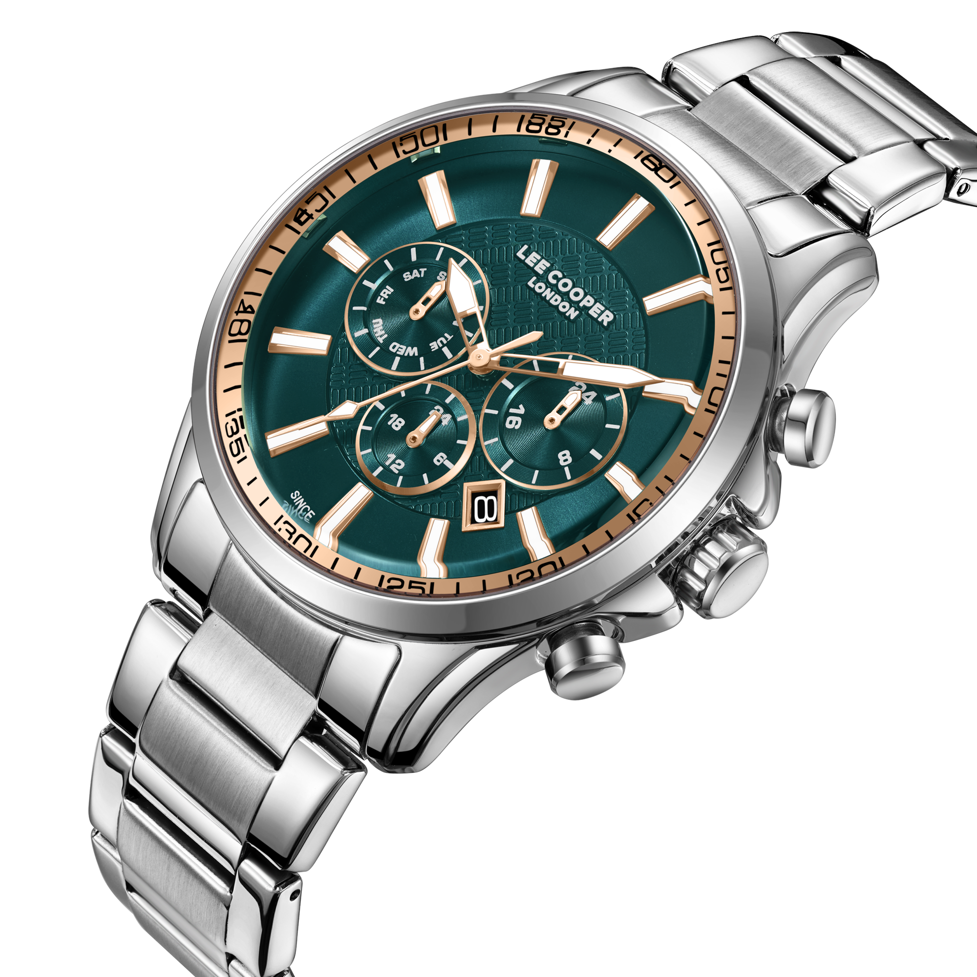 LEE COOPER   часы, кварцевый механизм, суперметалл, 44 мм