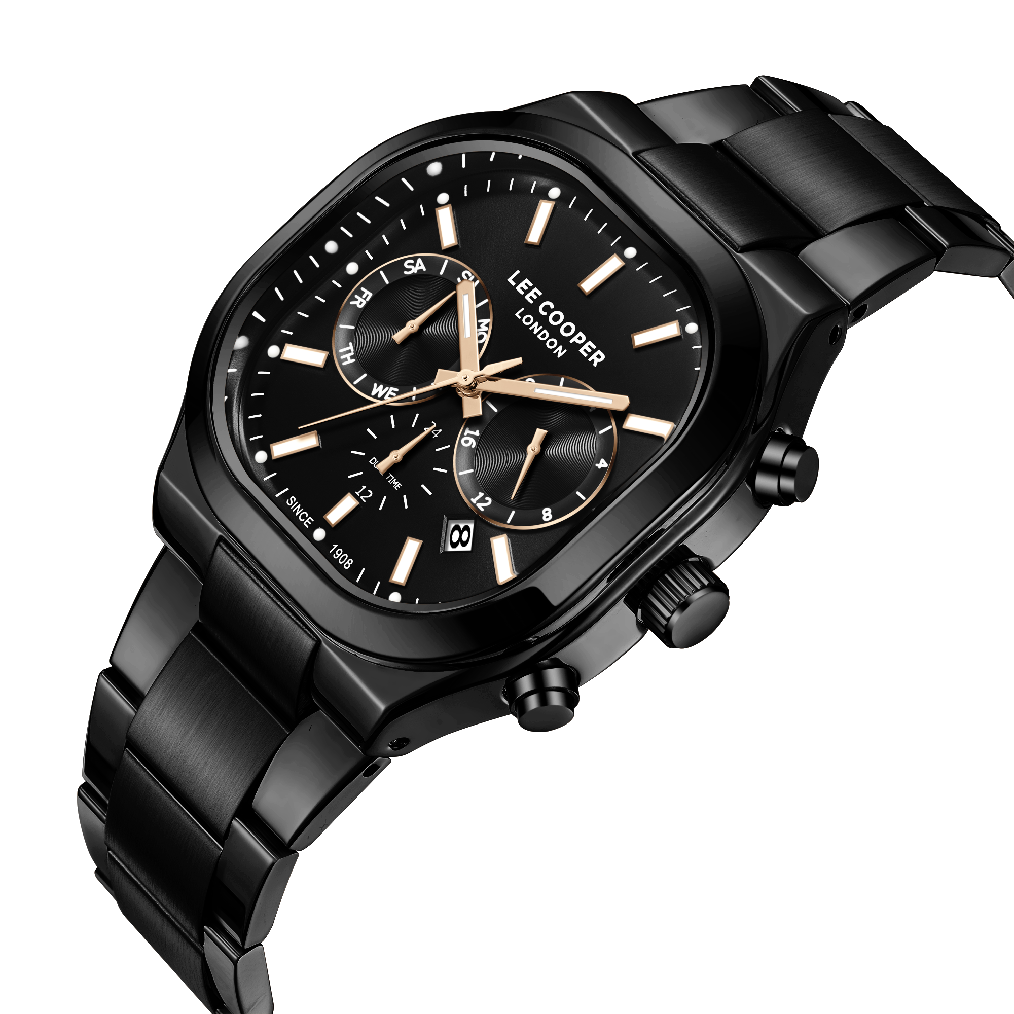 LEE COOPER   часы, кварцевый механизм, суперметалл, 42x47 мм