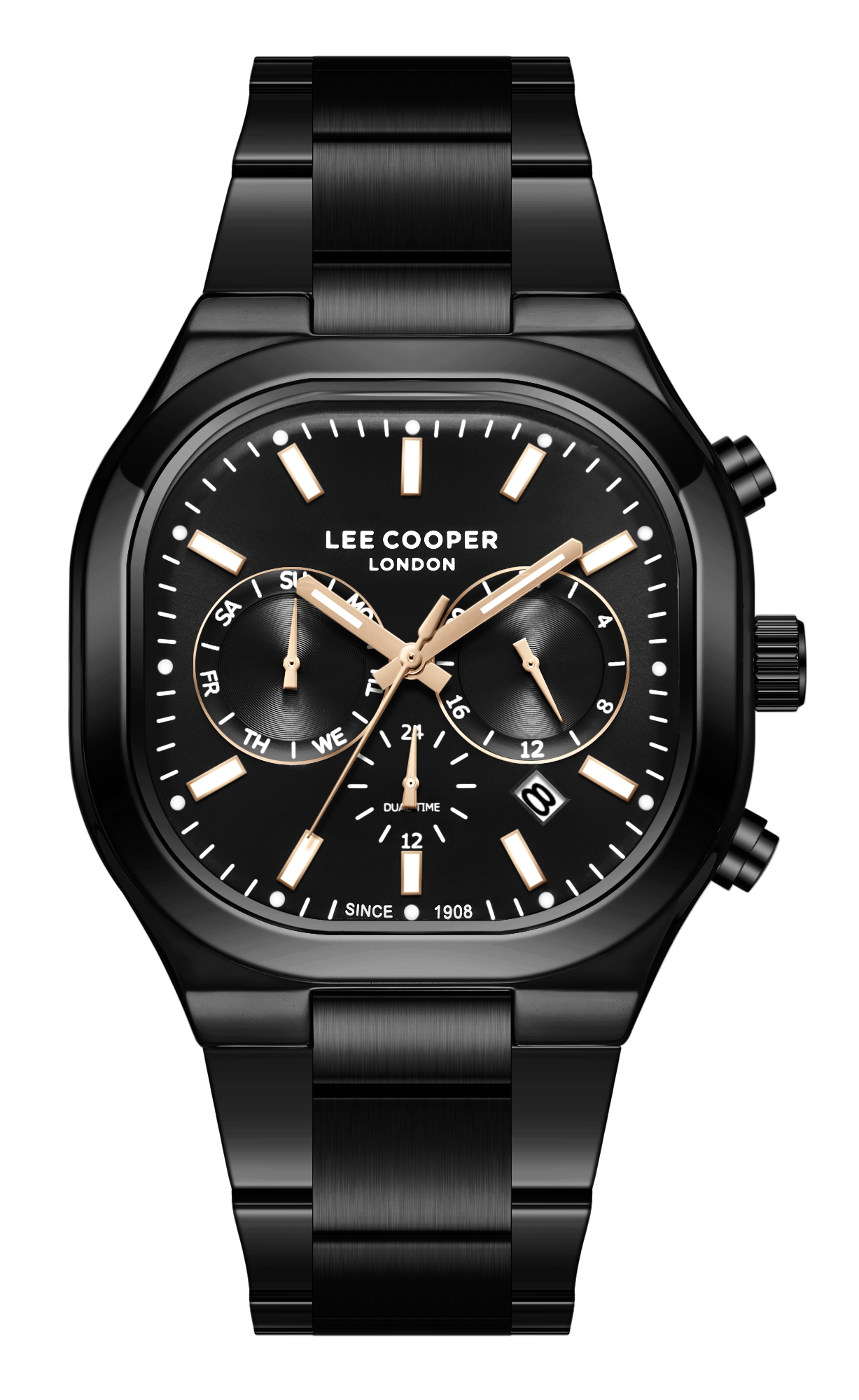 LEE COOPER   часы, кварцевый механизм, суперметалл, 42x47 мм