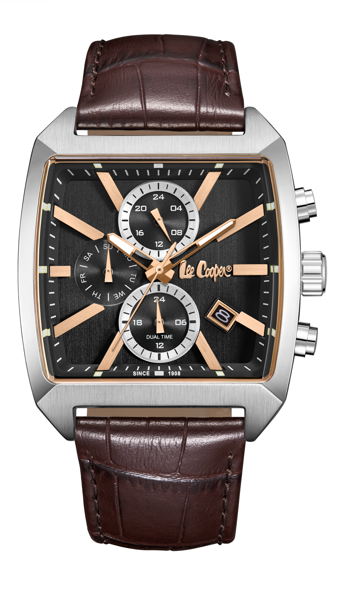 LEE COOPER   часы, кварцевый механизм, суперметалл, 40x48 мм