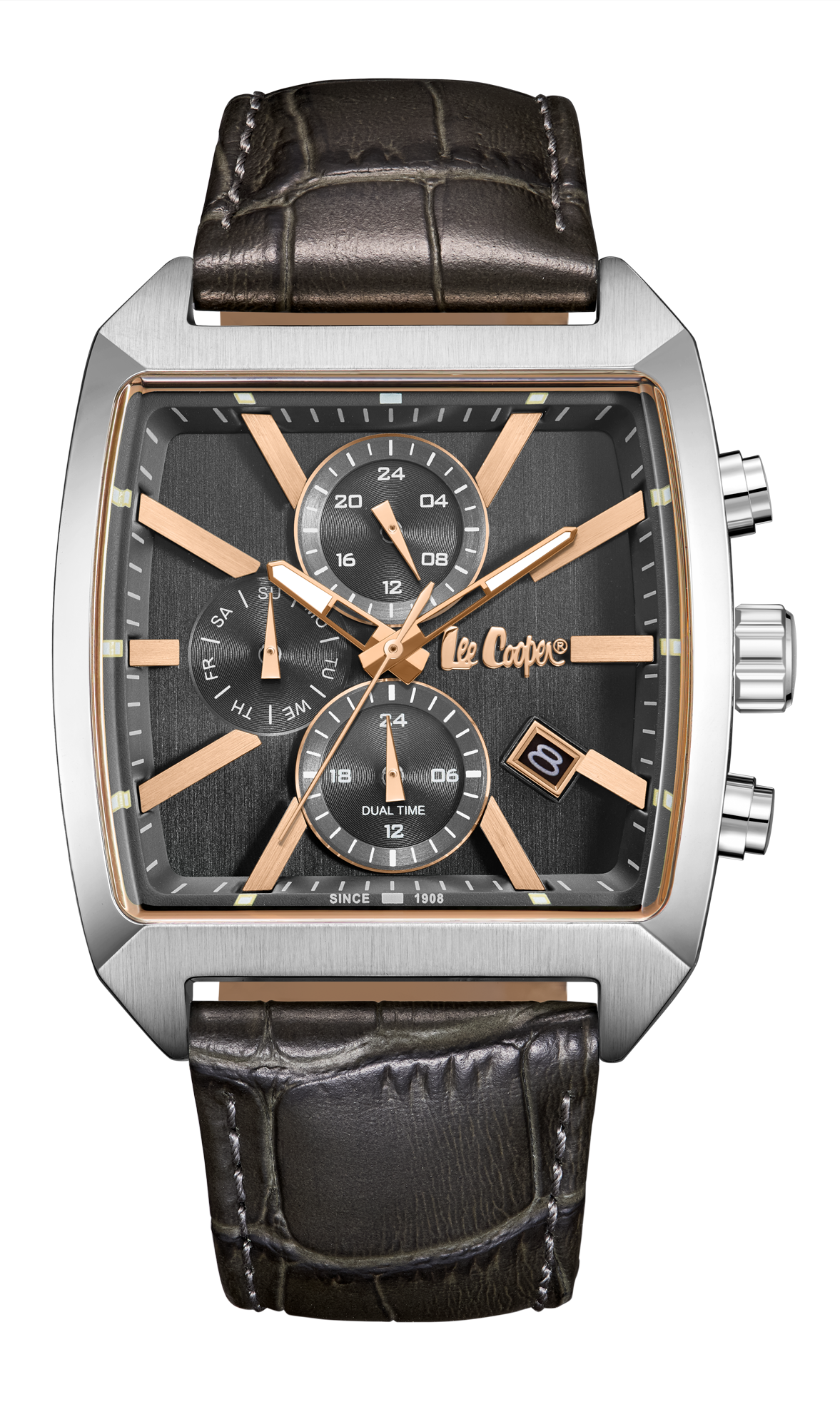 LEE COOPER   часы, кварцевый механизм, суперметалл с покрытием, 40x48 мм