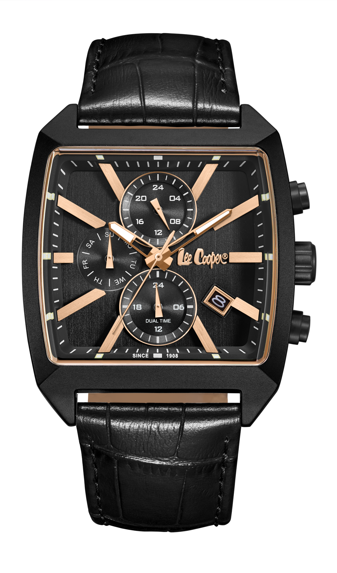 LEE COOPER   часы, кварцевый механизм, суперметалл, 40x48 мм