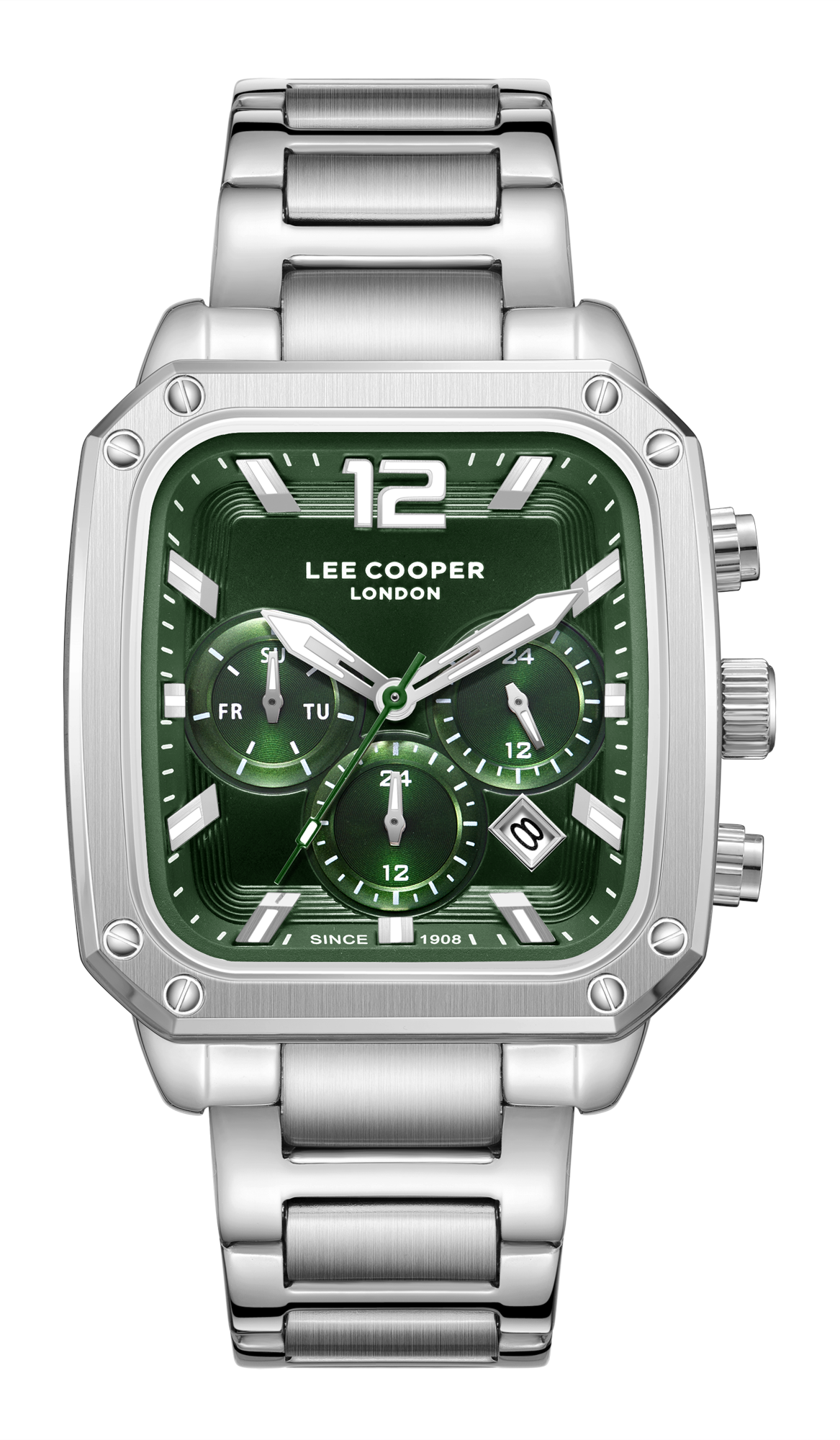 LEE COOPER   часы, кварцевый механизм, суперметалл, 39x49 мм