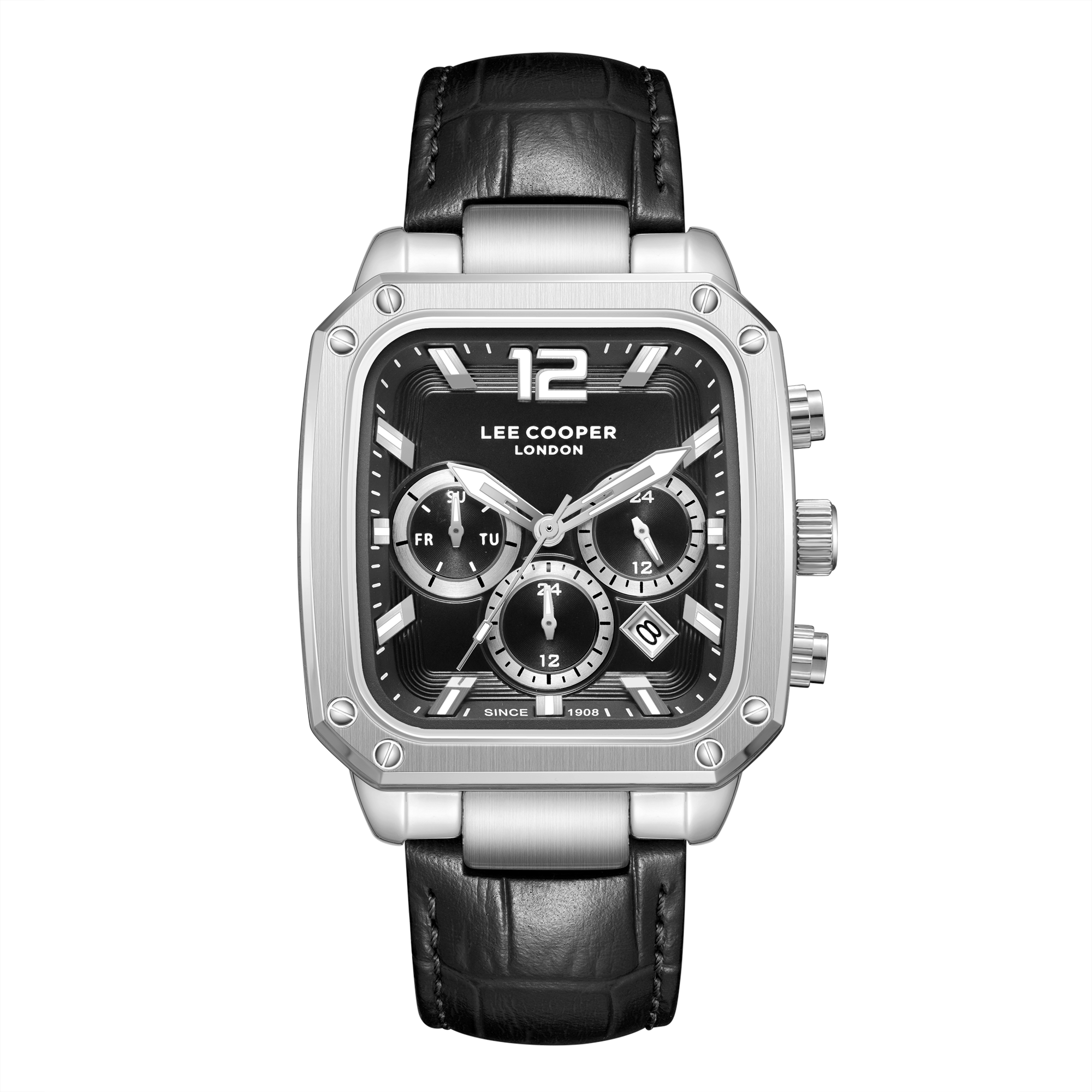LEE COOPER   часы, кварцевый механизм, суперметалл, 39x49 мм