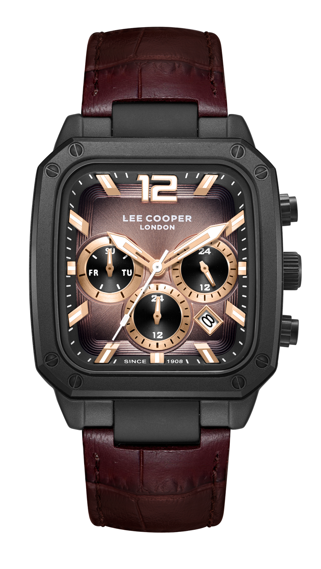 LEE COOPER   часы, кварцевый механизм, суперметалл, 39x49 мм