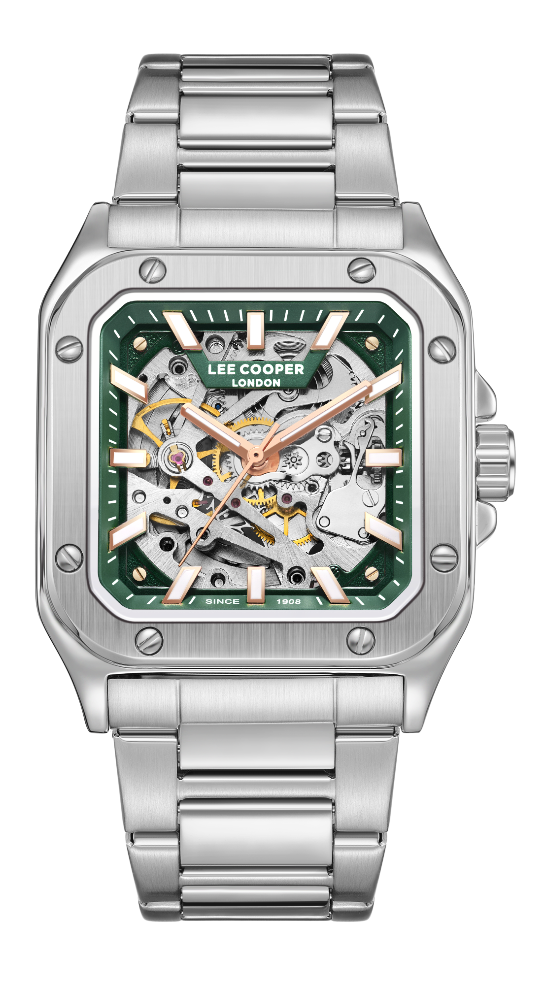 LEE COOPER   часы, автоматический механизм, суперметалл, 39x48 мм