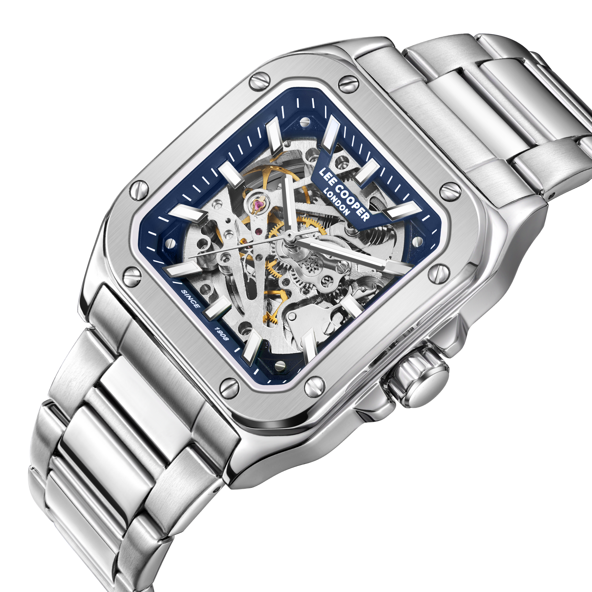 LEE COOPER   часы, автоматический механизм, суперметалл, 39x48 мм