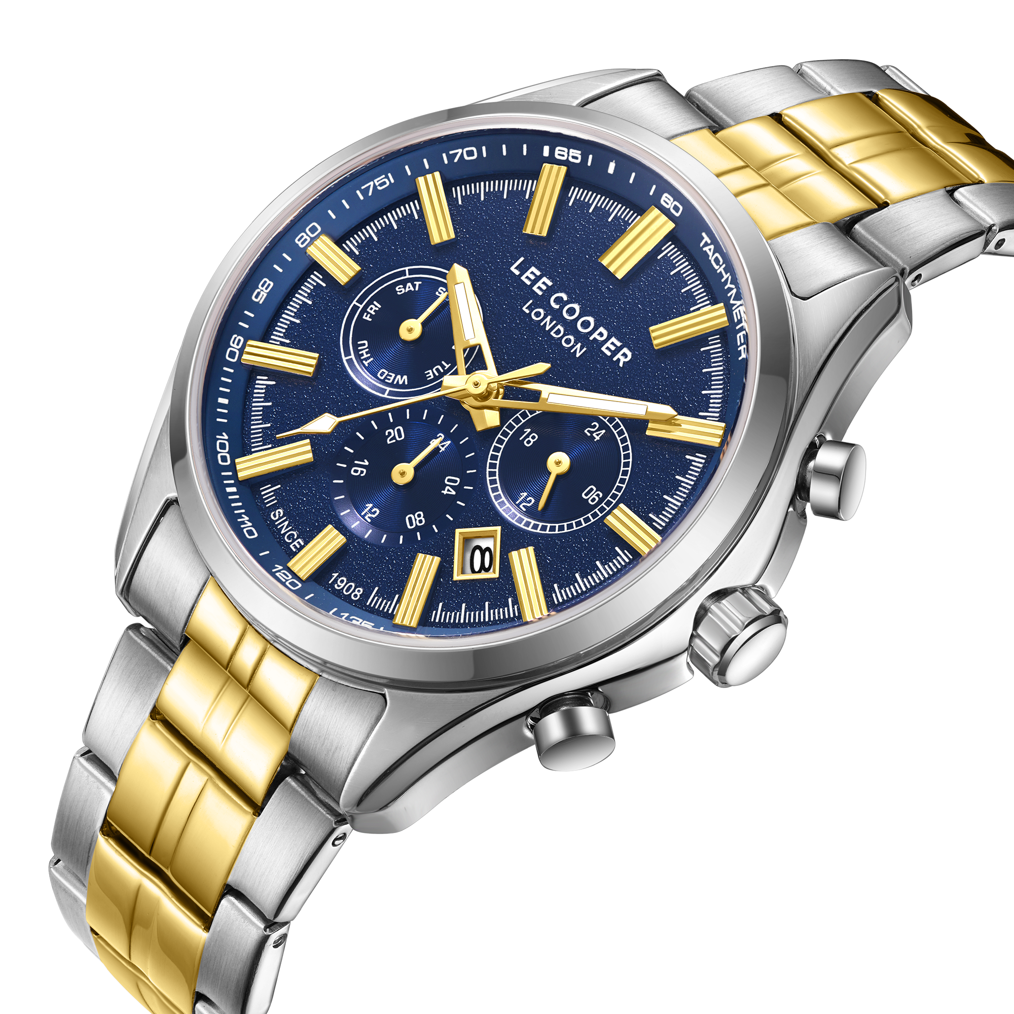 LEE COOPER   часы, кварцевый механизм, суперметалл, 44 мм