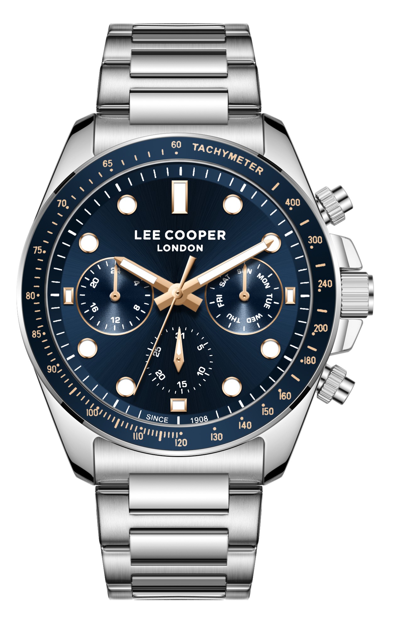 LEE COOPER   часы, кварцевый механизм, суперметалл, 42 мм