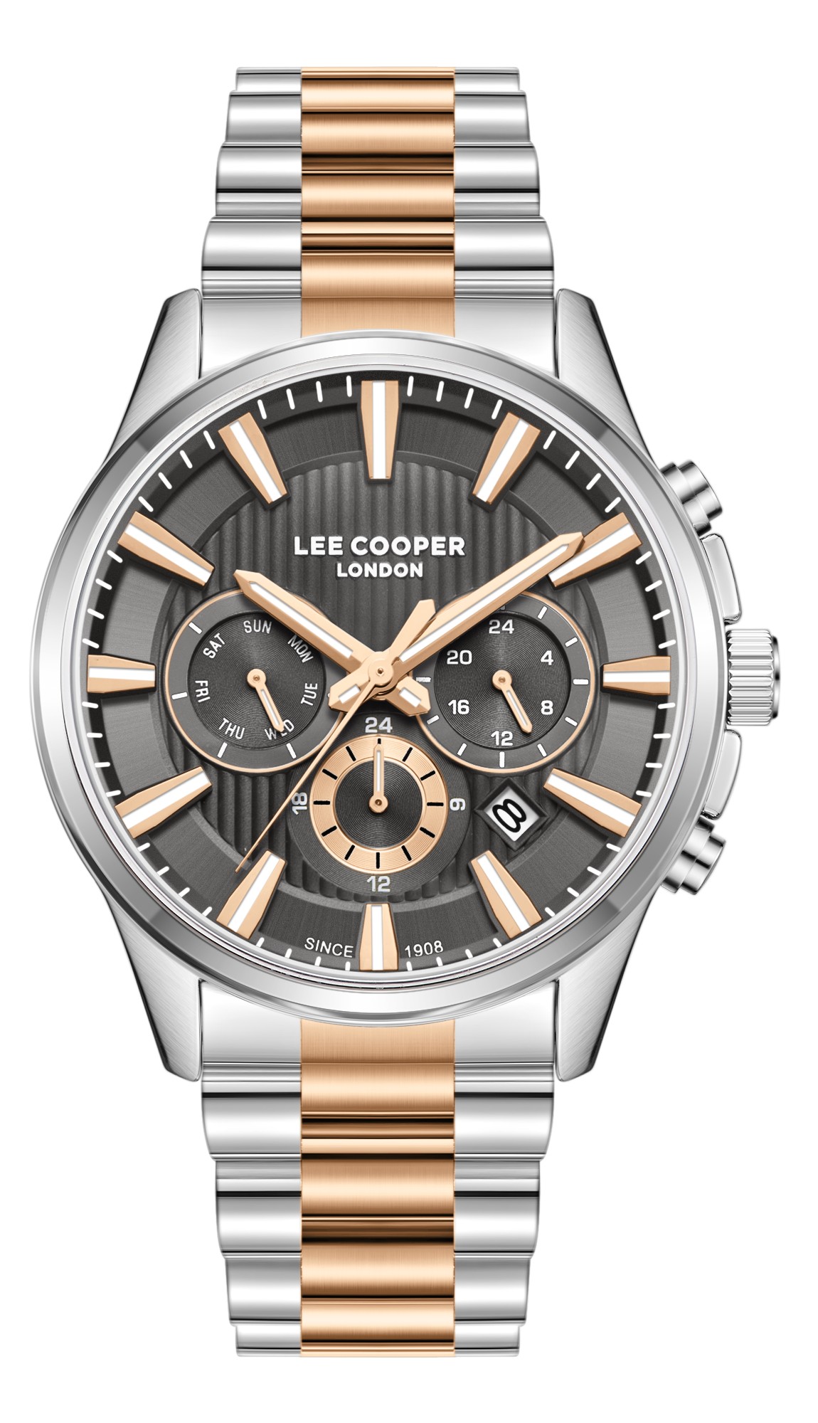 LEE COOPER   часы, кварцевый механизм, суперметалл, 43 мм