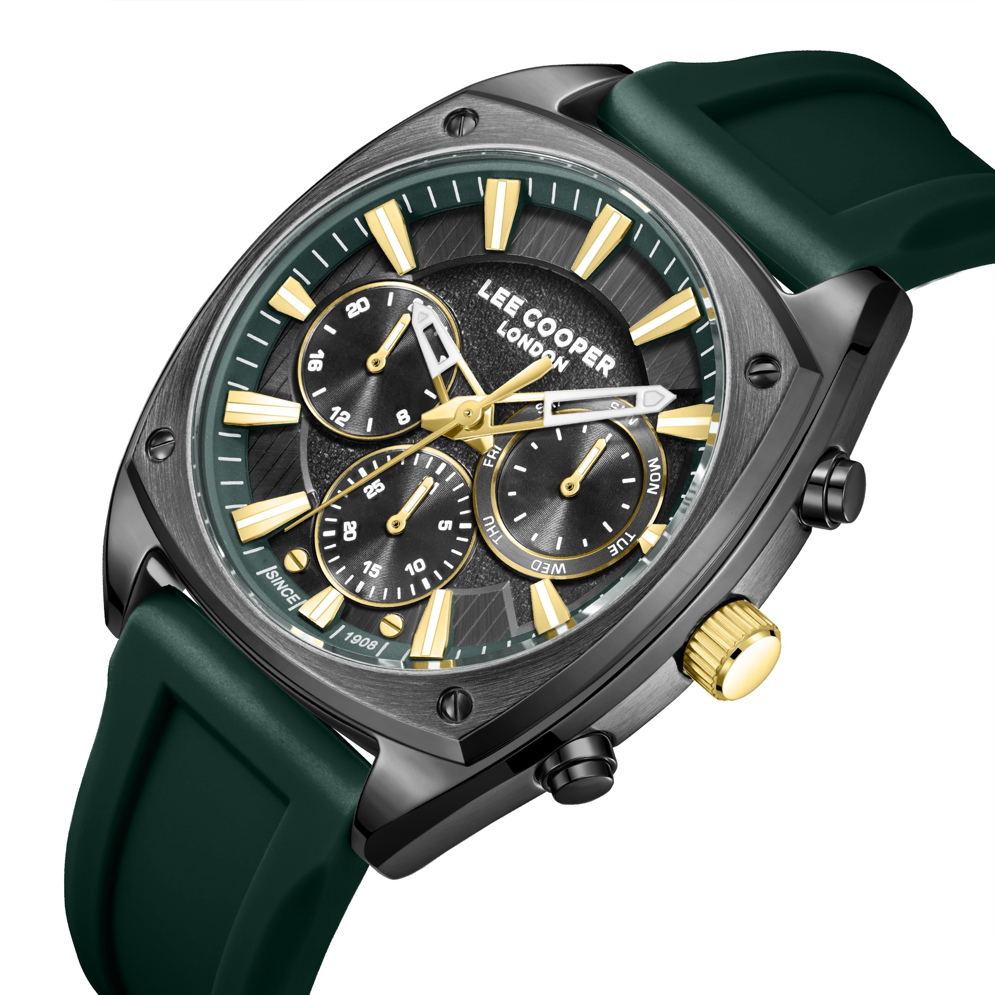 LEE COOPER   часы, кварцевый механизм, суперметалл с покрытием, 43 x 50,5 мм